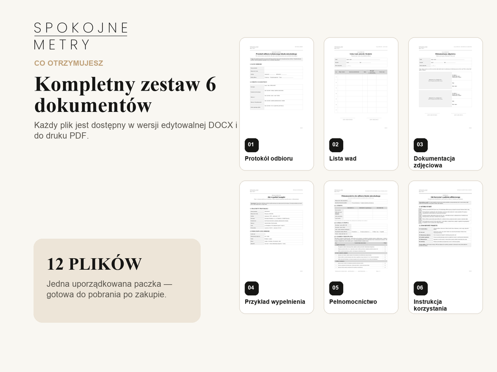 Protokół odbioru mieszkania – kompletny pakiet dokumentów