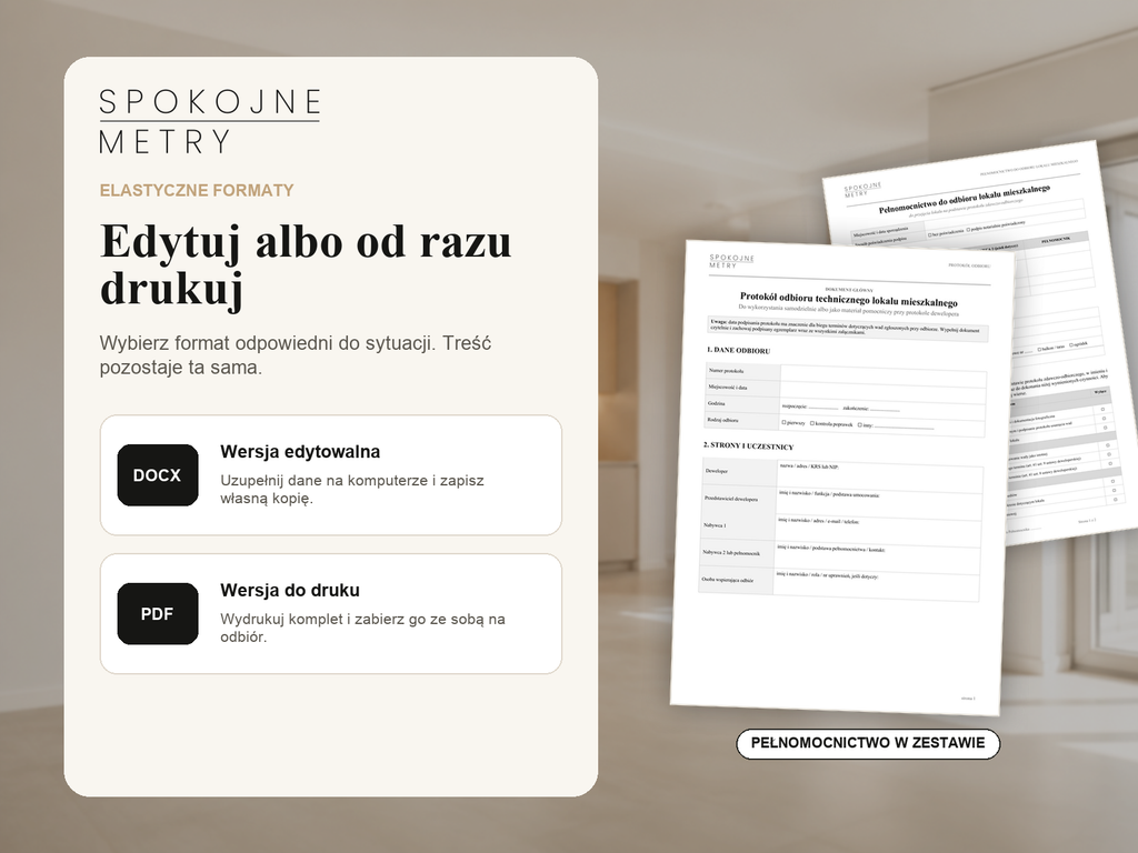 Protokół odbioru mieszkania – kompletny pakiet dokumentów