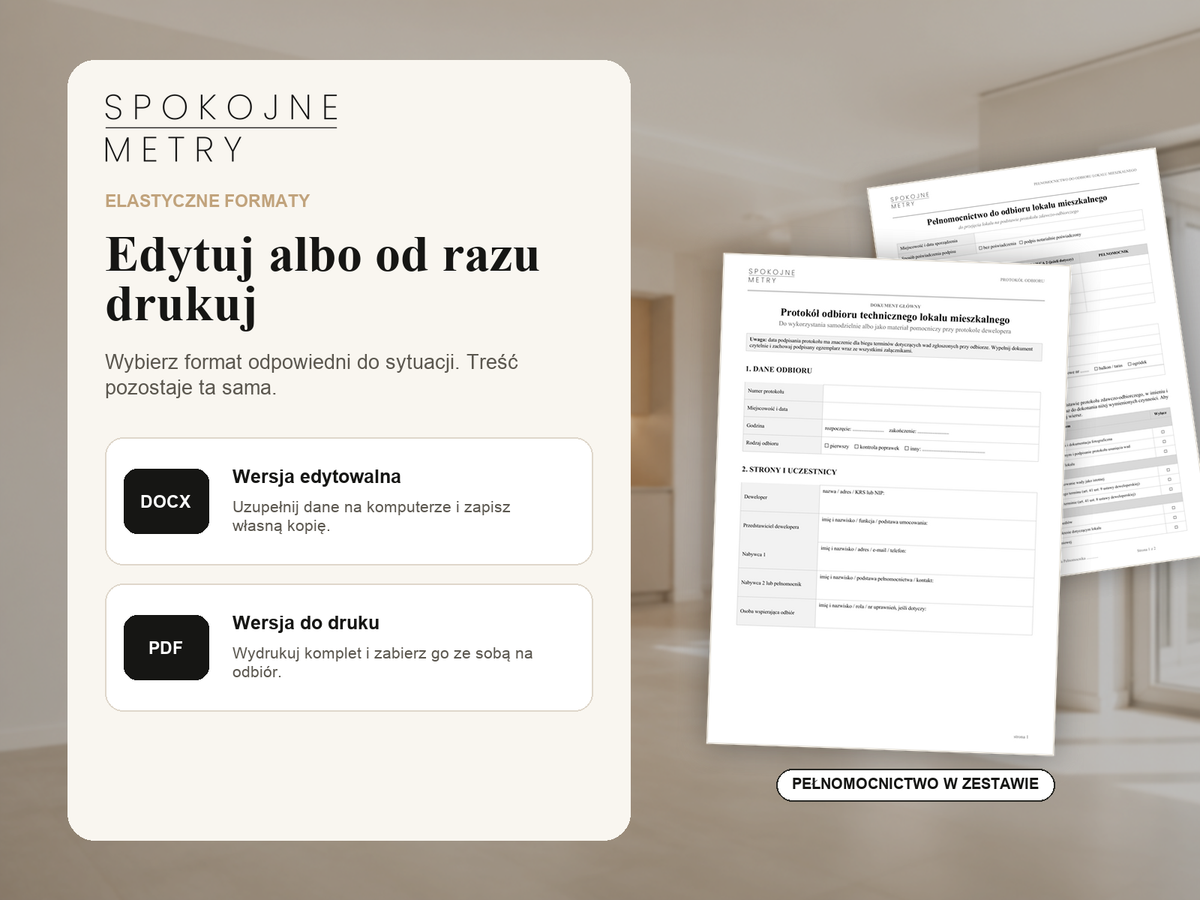 Protokół odbioru mieszkania – kompletny pakiet dokumentów